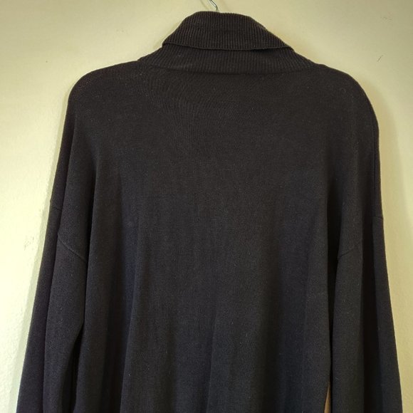 Laundry Shelli Segal Black Turtleneck LS Ruffle Cuffs/Waist Sweater Large - Picture 7 of 13